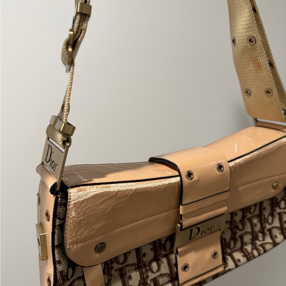 Dior Vintage Columbus Beige and Brown Shoulder Bag - Picture 2 of 6